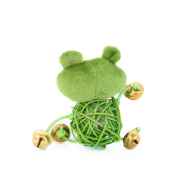 Picture of TOY CAT SILVER PAW ECO RATTAN BALL & BELLS - Frog