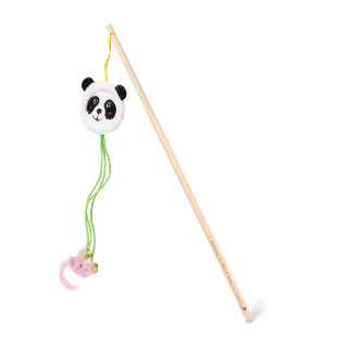 Picture of TOY CAT SILVER PAW ECO WHITE PANDA TEASER WAND