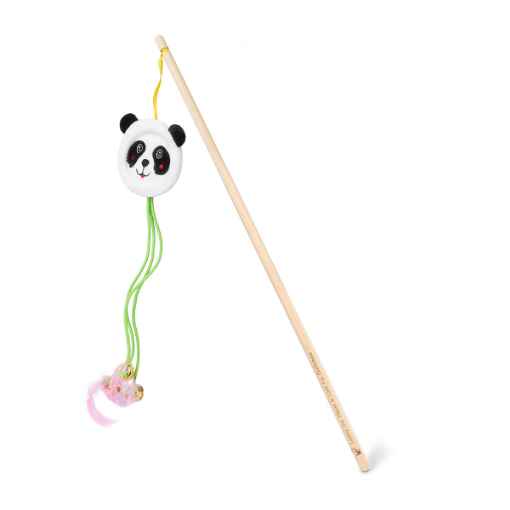 Picture of TOY CAT SILVER PAW ECO WHITE PANDA TEASER WAND