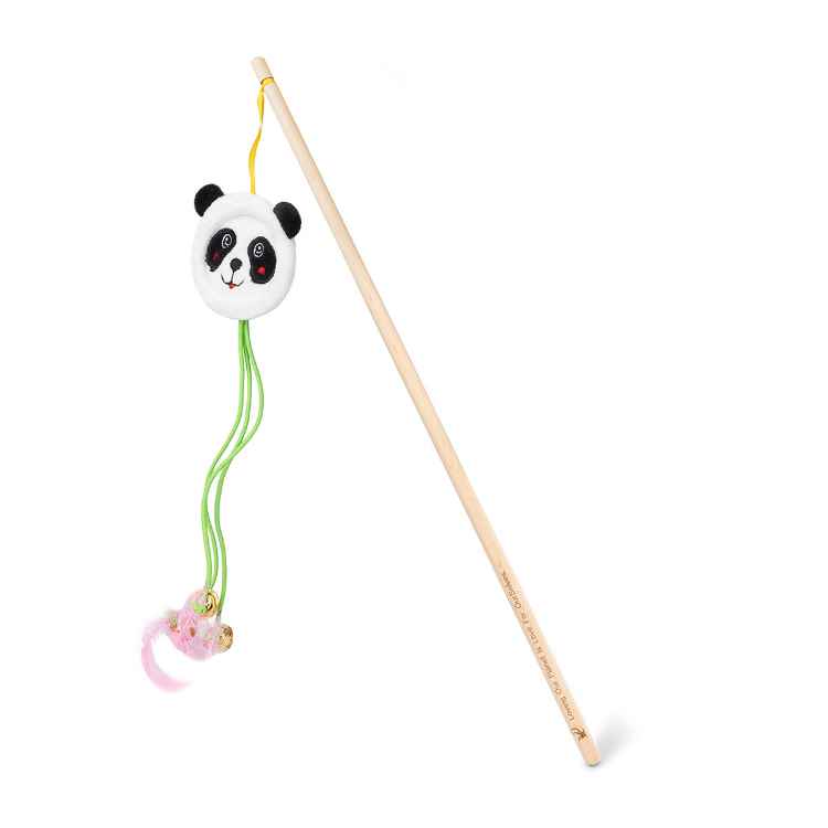Picture of TOY CAT SILVER PAW ECO WHITE PANDA TEASER WAND