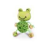 Picture of TOY CAT SILVER PAW ECO RATTAN BALL & BELLS - Frog