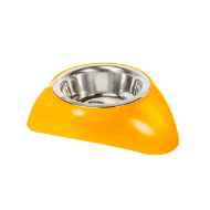 Picture of BOWL PAWISE STAINLESS STEEL W/ PLASTIC STAND Orange - 350mL