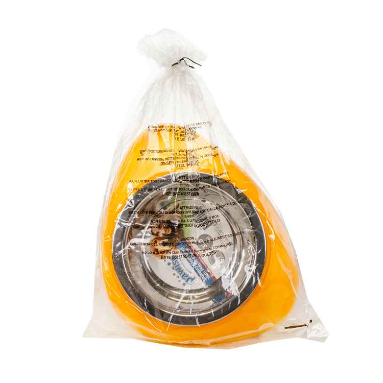 Picture of BOWL PAWISE STAINLESS STEEL W/ PLASTIC STAND Orange - 350mL