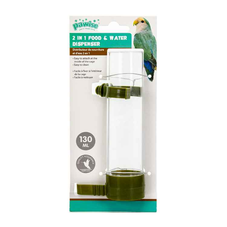 Picture of PAWISE BIRD FOUNTAIN AND FEEDER - 130mL