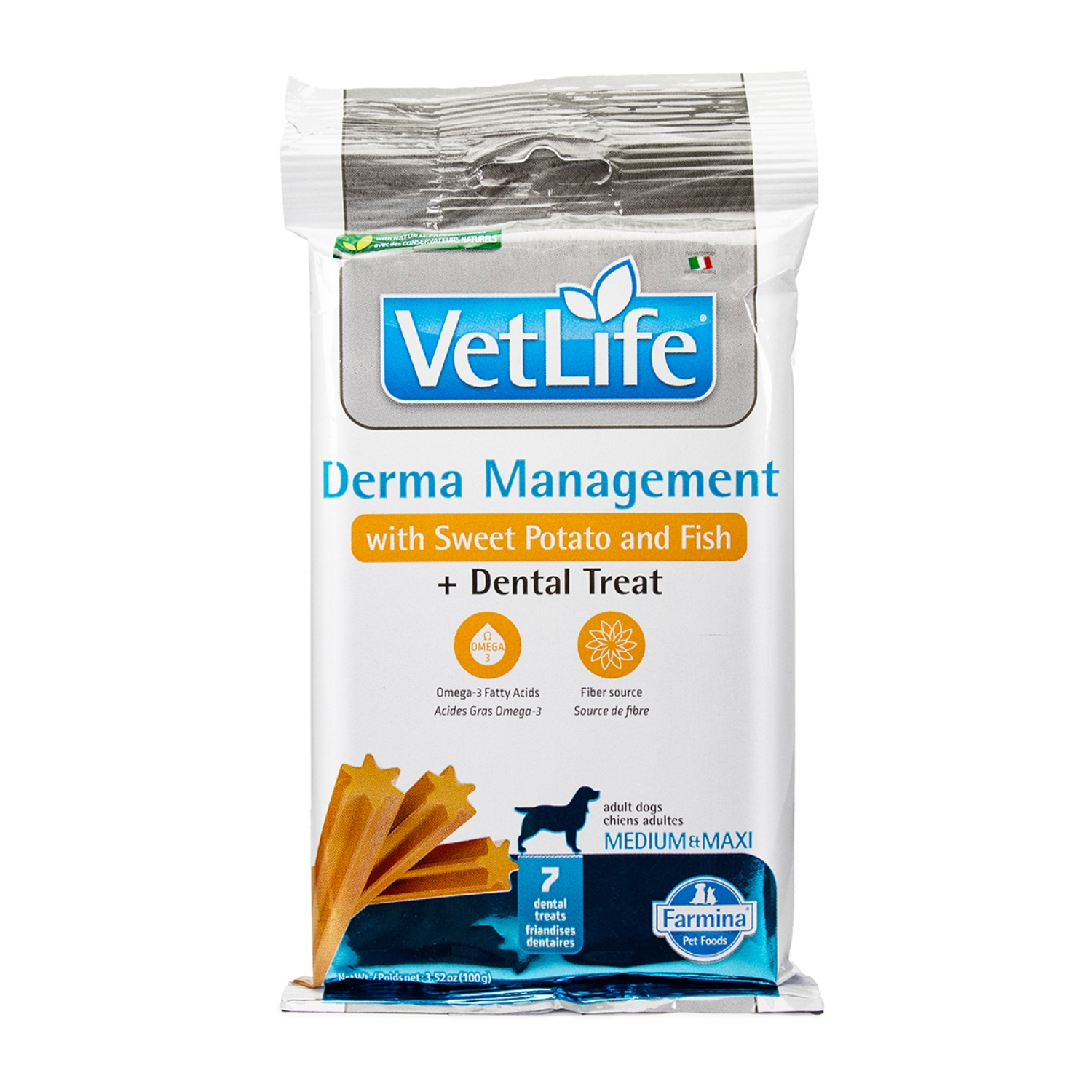 Picture of TREAT CANINE VETLIFE Derma Management Sweet  Potato & Fish Med/Maxi - 100g