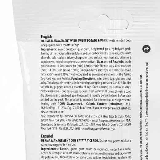 Picture of TREAT CANINE VETLIFE Derma Management + Dental Sweet Potato & Pork Mini - 60g