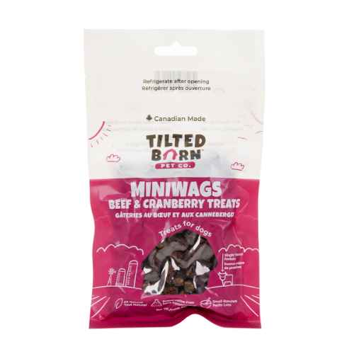 Picture of TREAT CANINE TILTED BARN Beef and Cranberry Miniwags - 100g
