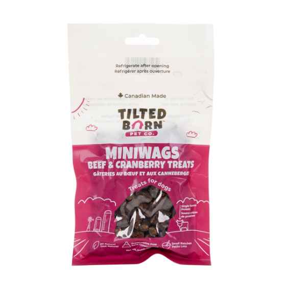 Picture of TREAT CANINE TILTED BARN Beef and Cranberry Miniwags - 100g