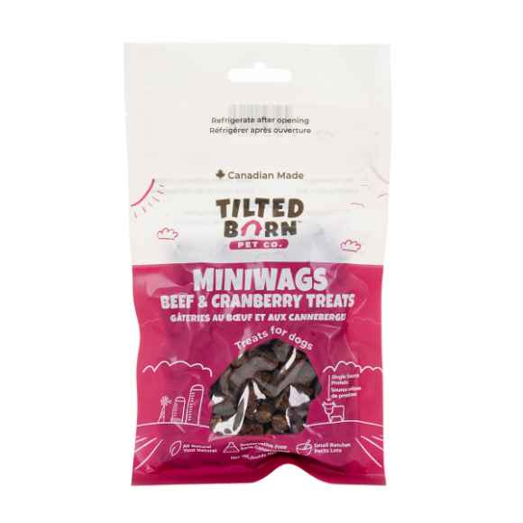 Picture of TREAT CANINE TILTED BARN Beef and Cranberry Miniwags - 100g