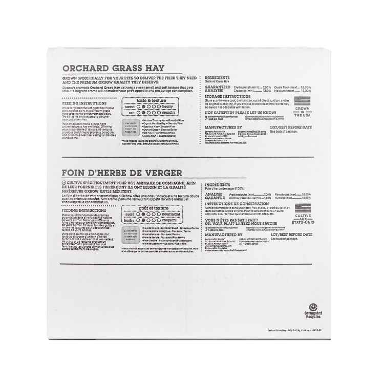 Picture of OXBOW ORCHARD GRASS HAY - 9lb/4.10 kg