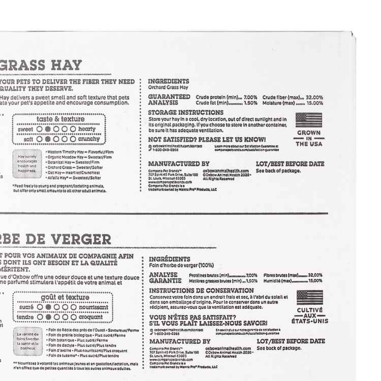 Picture of OXBOW ORCHARD GRASS HAY - 9lb/4.10 kg