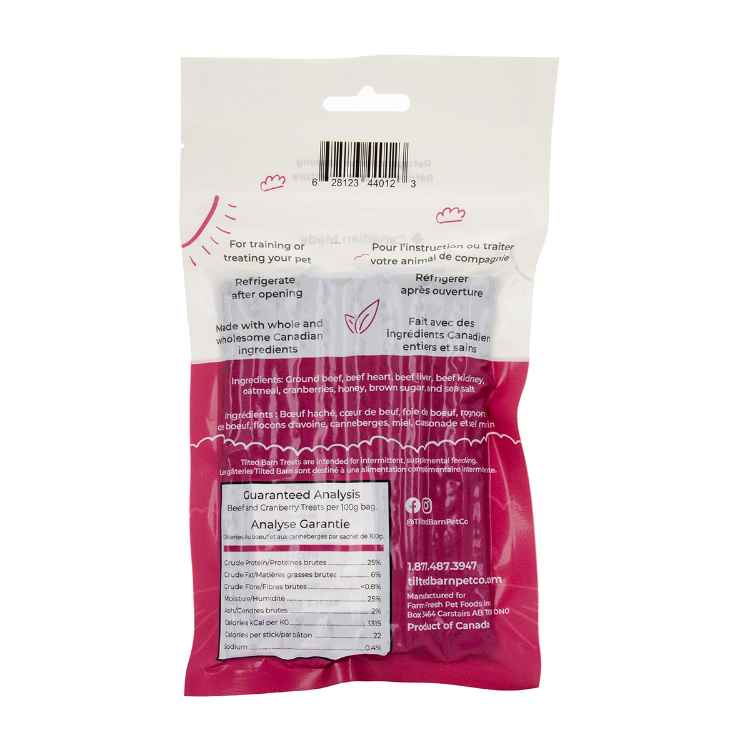 Picture of TREAT CANINE TILTED BARN Beef and Cranberry - 100g