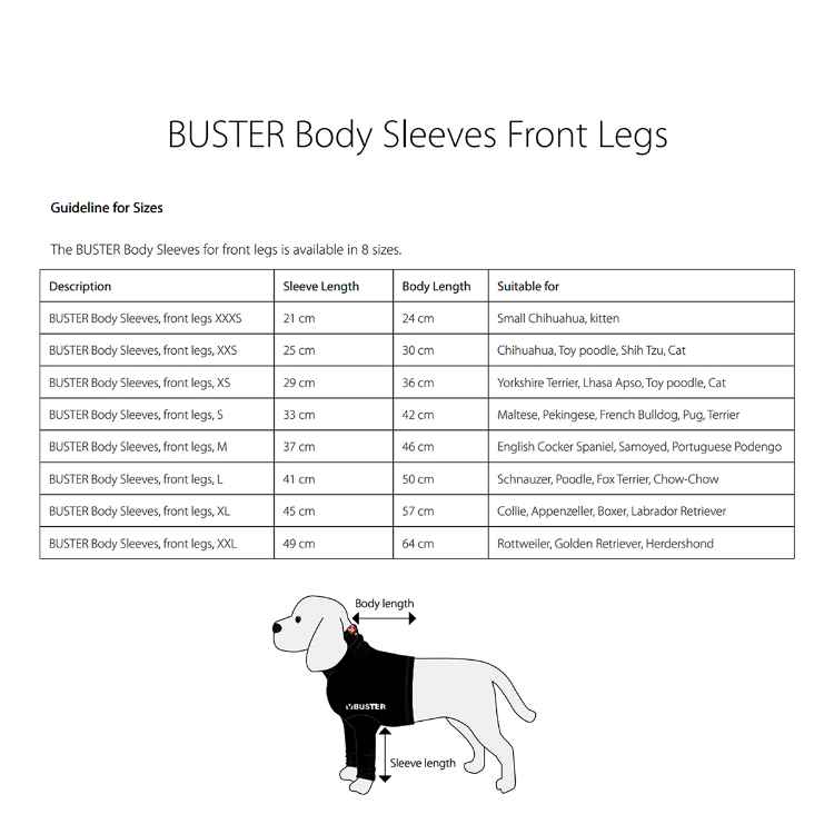 Picture of BUSTER BODY SLEEVE with FRONT LEGS - Small