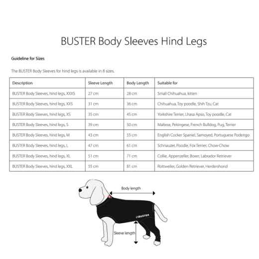 Picture of BUSTER BODY SLEEVE with HIND LEGS - XX Small