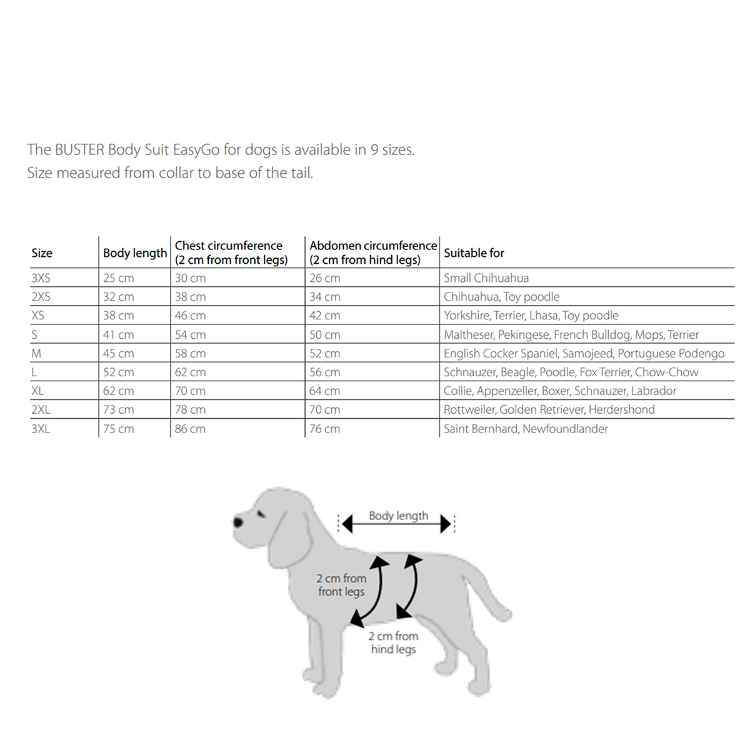 Picture of BUSTER CANINE BODY SUIT EASYGO 73cm body length - XX Large