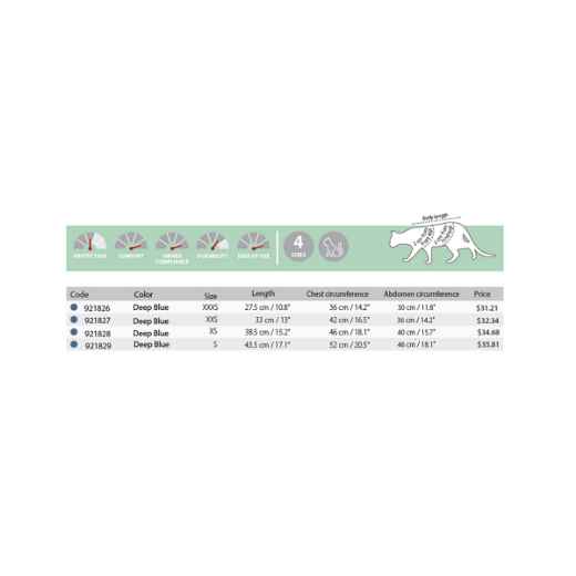 Picture of BUSTER FELINE STEP'N GO BODY SUIT 27.5cm body length Deep Blue(274101) - XXX Small