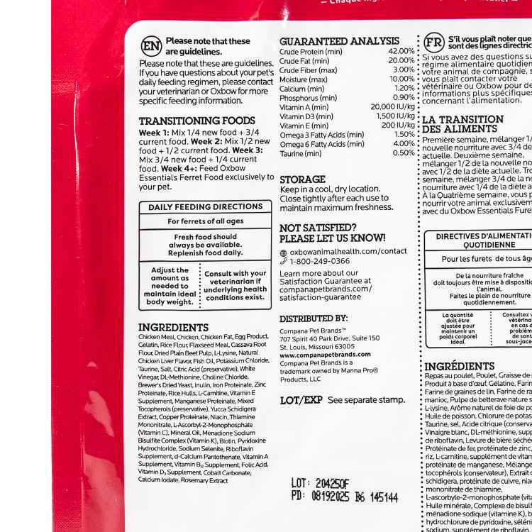 Picture of OXBOW ESSENTIALS FERRET FOOD - 1.8kg/4lbs