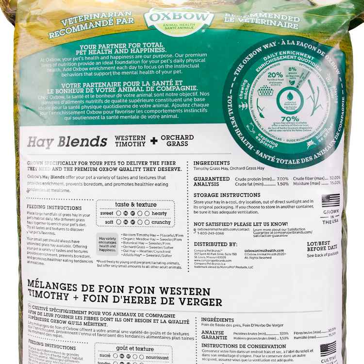 Picture of OXBOW HAY BLENDS WESTERN TIMOTHY+ ORCHARD GRASS - 1.13kg/40oz