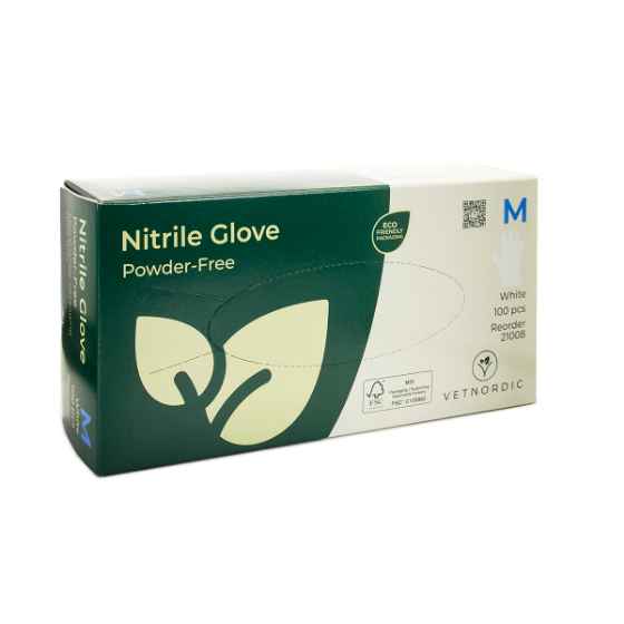 Picture of GLOVES EXAM NITRILE- POWDER FREE - ULTRA GRIP White Medium - 100s