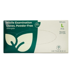 Picture of GLOVES EXAM NITRILE- POWDER FREE Pink LARGE - 100s