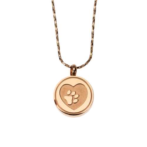 Picture of CREMATION JEWELRY PAWS on YOUR HEART PENDANT - Rose Gold