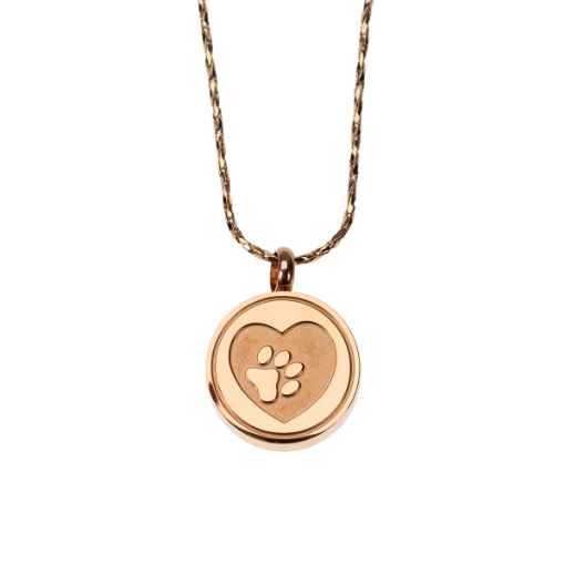 Picture of CREMATION JEWELRY PAWS on YOUR HEART PENDANT - Rose Gold