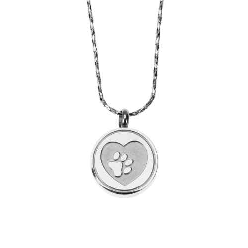 Picture of CREMATION JEWELRY PAWS on YOUR HEART PENDANT - Silver