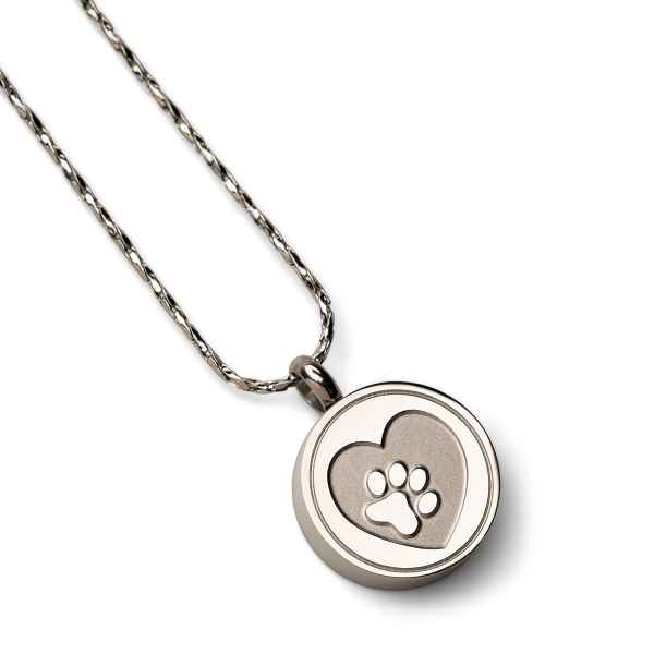Picture of CREMATION JEWELRY PAWS on YOUR HEART PENDANT - Silver