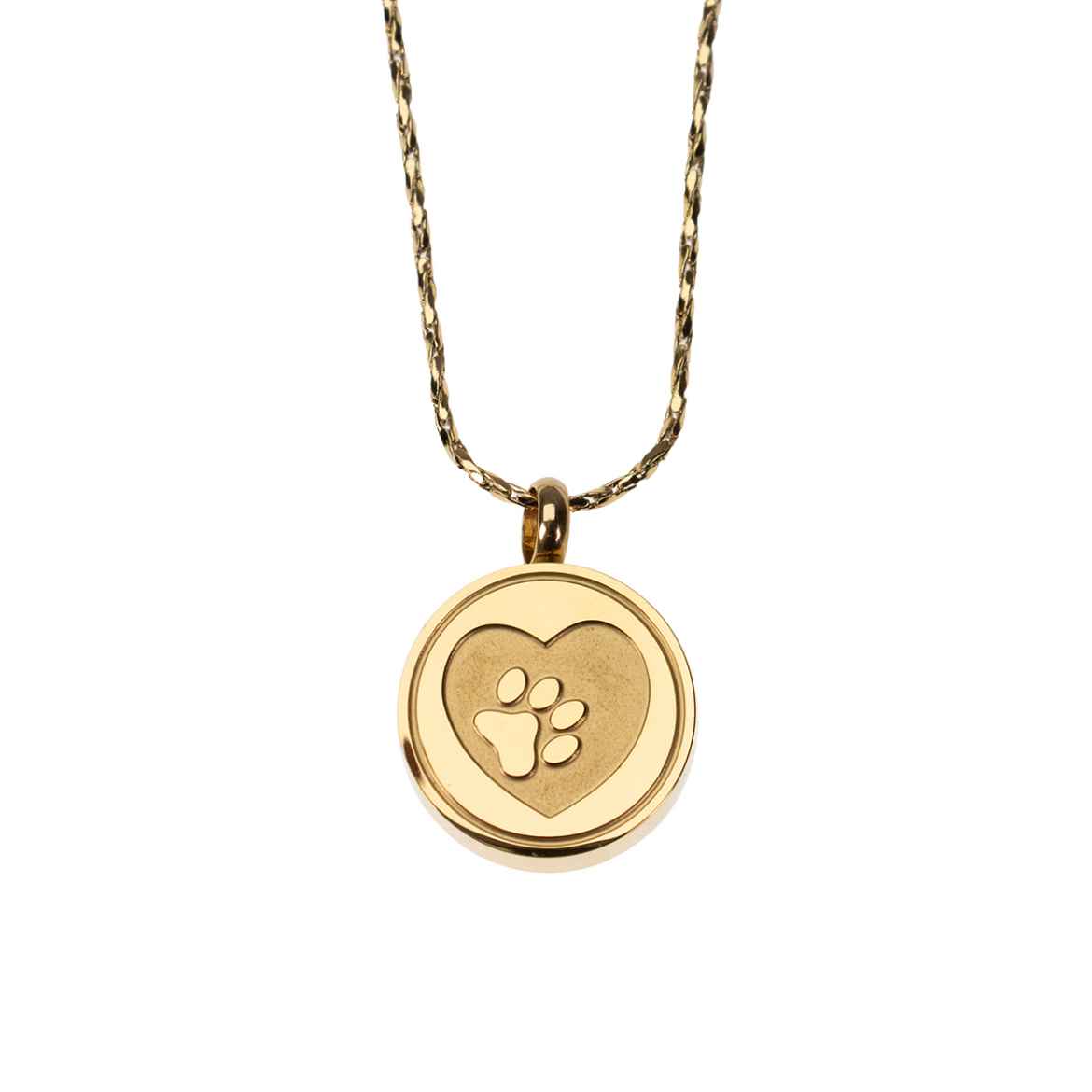 Picture of CREMATION JEWELRY PAWS on YOUR HEART PENDANT - Yellow Gold