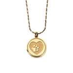 Picture of CREMATION JEWELRY PAWS on YOUR HEART PENDANT - Yellow Gold