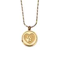 Picture of CREMATION JEWELRY PAWS on YOUR HEART PENDANT - Yellow Gold