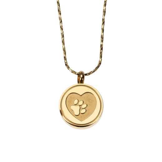 Picture of CREMATION JEWELRY PAWS on YOUR HEART PENDANT - Yellow Gold
