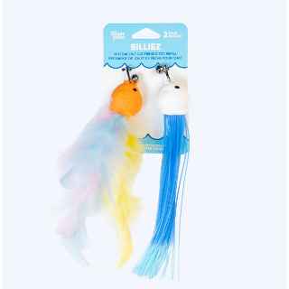 Picture of TOY CAT SILVER PAW SILLIEZ FEATHER FISH REFILL - 2/pk