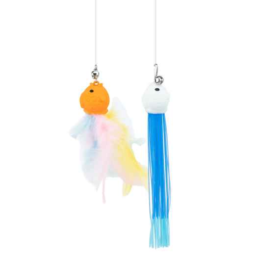 Picture of TOY CAT SILVER PAW SILLIEZ FEATHER FISH REFILL - 2/pk