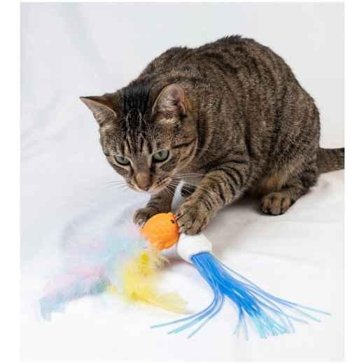 Picture of TOY CAT SILVER PAW SILLIEZ FEATHER FISH REFILL - 2/pk