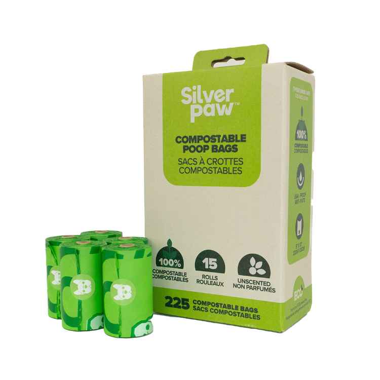 Picture of PET WASTE BAG SILVER PAW COMPOST LEAK PROOF - 9in x 13in 225 / box