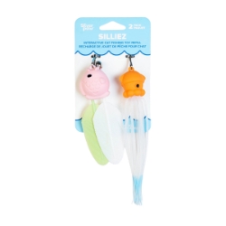Picture of TOY FELINE SILVER PAW SILLIEZ STAR AND FEATHER REFILL - 2/pk