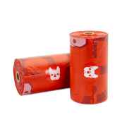 Picture of PET WASTE BAG SILVER PAW HQ LEAK PROOF RED - 9in x 13in 80 / box