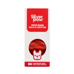 Picture of PET WASTE BAG SILVER PAW HQ LEAK PROOF RED - 9in x 13in 80 / box