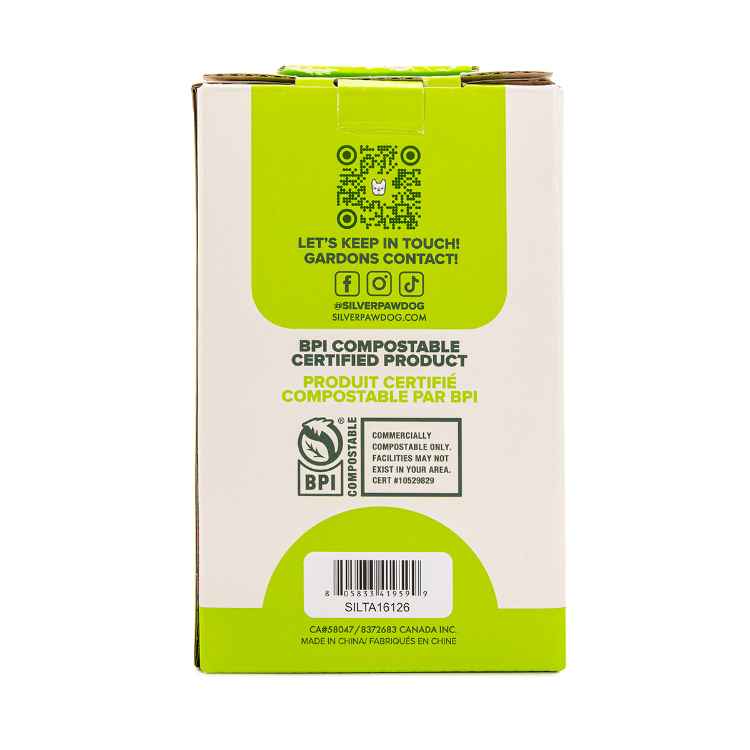 Picture of PET WASTE BAG SILVER PAW COMPOST LEAK PROOF - 9in x 13in 225 / box