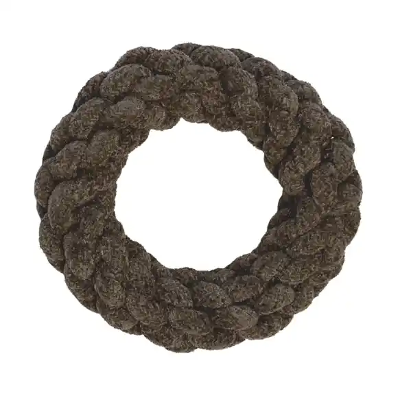 Picture of TOY DOG VELVET KNOTTED ROPE Ring Brown - 7.5in
