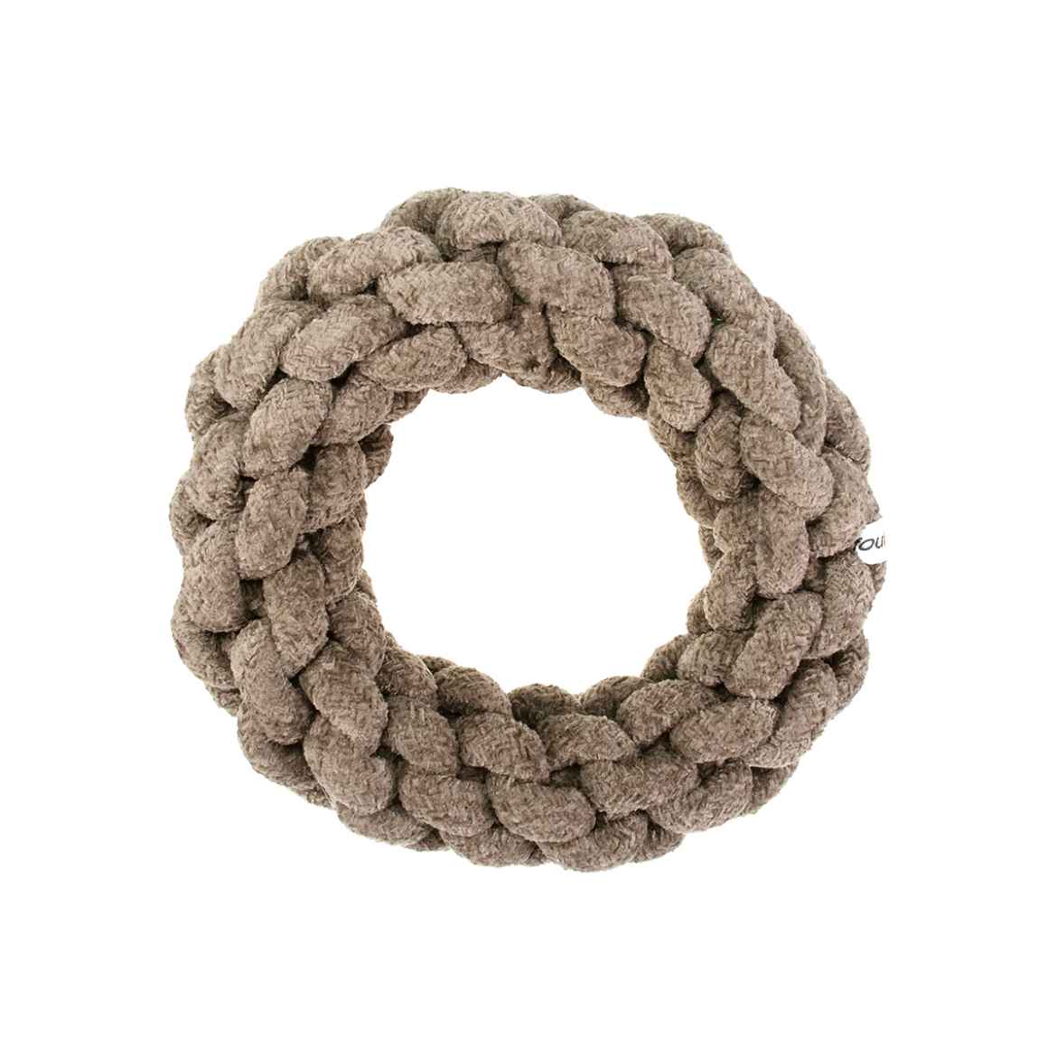 Picture of TOY DOG VELVET KNOTTED ROPE Ring Brown - 7.5in