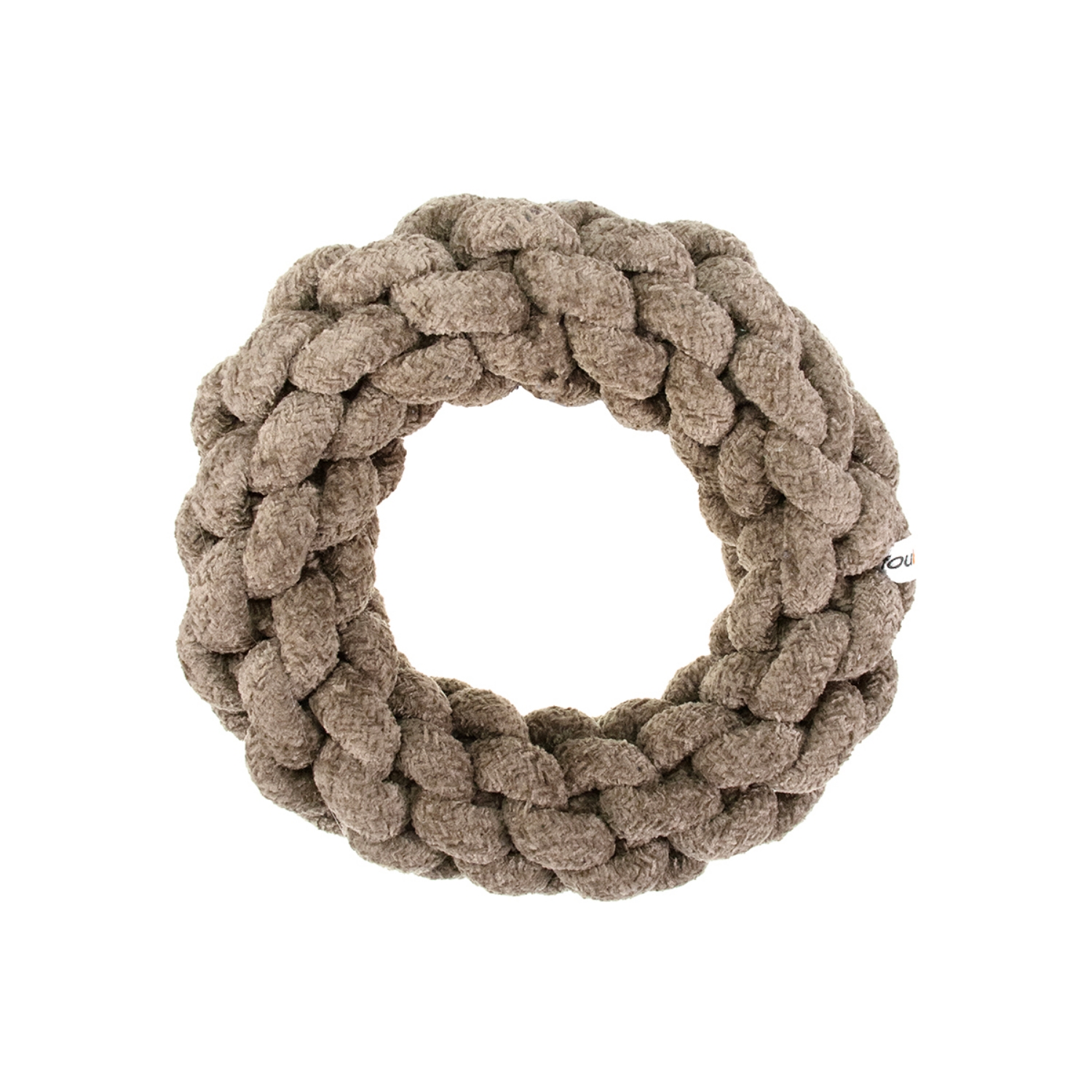 Picture of TOY DOG VELVET KNOTTED ROPE Ring Brown - 7.5in