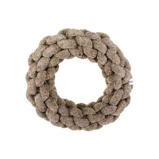 Picture of TOY DOG VELVET KNOTTED ROPE Ring Brown - 7.5in
