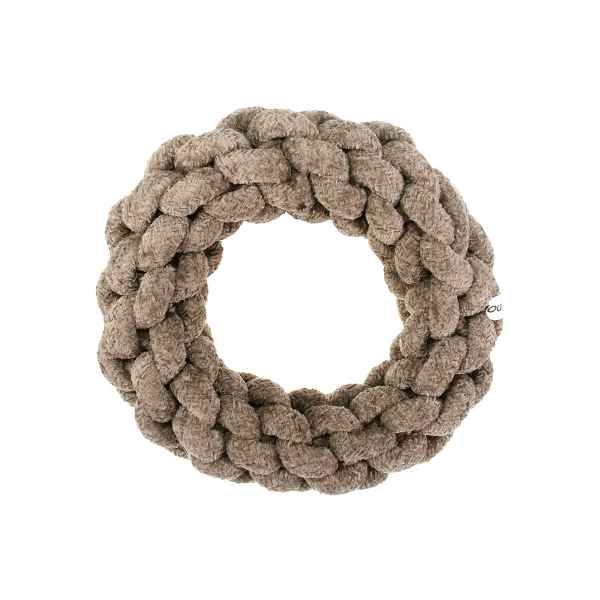 Picture of TOY DOG VELVET KNOTTED ROPE Ring Brown - 7.5in