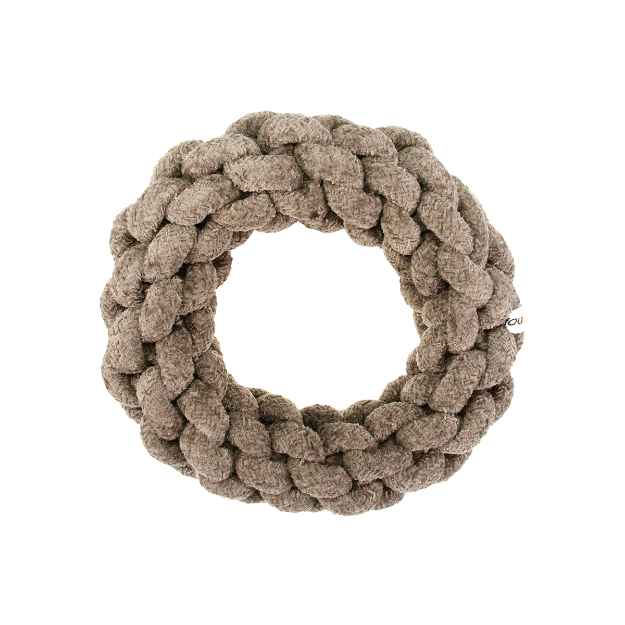 Picture of TOY DOG VELVET KNOTTED ROPE Ring Brown - 7.5in