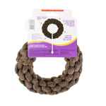 Picture of TOY DOG VELVET KNOTTED ROPE Ring Brown - 7.5in