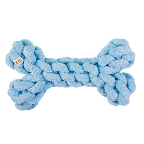 Picture of TOY DOG VELVET KNOTTED ROPE Bone Blue - 8in