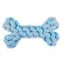 Picture of TOY DOG VELVET KNOTTED ROPE Bone Blue - 8in