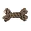 Picture of TOY DOG VELVET KNOTTED ROPE Bone Brown - 8in